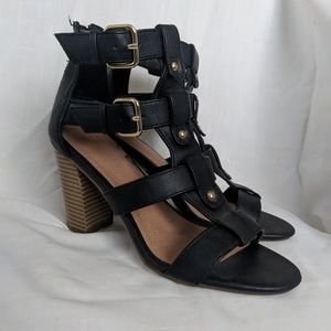 Black Buckle Heels